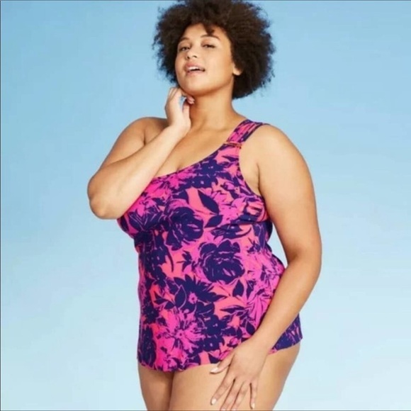 Aqua Green Other - Aqua green bathing suit top built in bra one shoulder